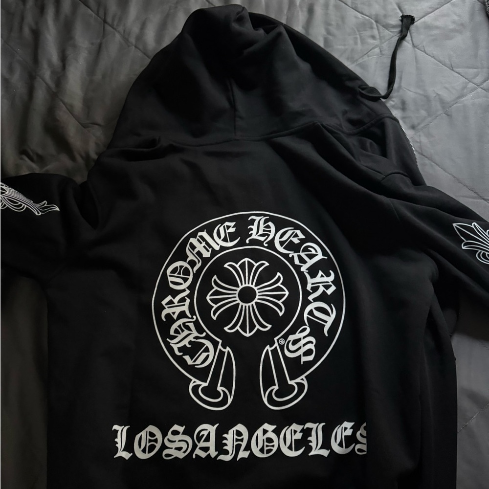 Chrome Hearts Black and White Graphic Hoodie